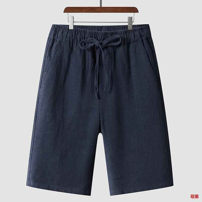 Linen Shorts Men's Casual Loose Cropped Pants