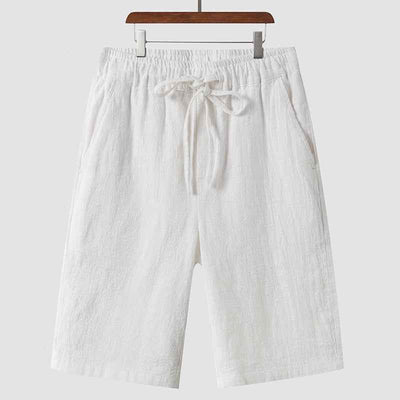 Linen Shorts Men's Casual Loose Cropped Pants