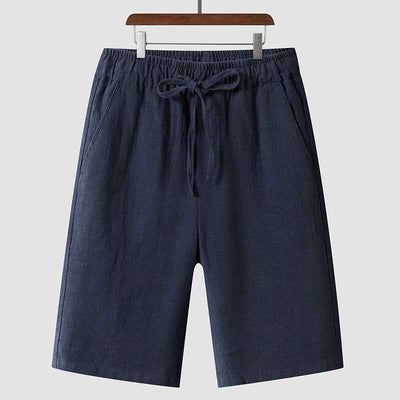 Linen Shorts Men's Casual Loose Cropped Pants