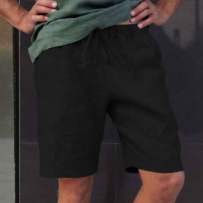 Men's New Linen Multi-pocket Drawstring Casual Shorts