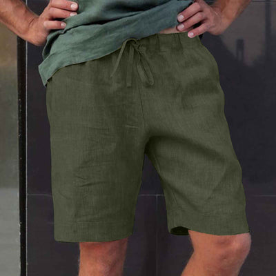 Men's New Linen Multi-pocket Drawstring Casual Shorts