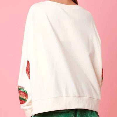 Autumn And Winter Sequined Embroidered Fashionable Round Neck Long Sleeve Sequin Stitching Christmas Sweater For Women