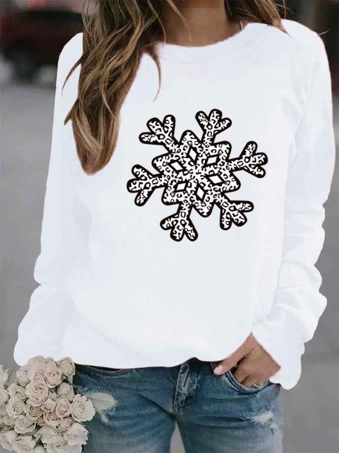 Christmas Creative Letters Printed Crew Neck Sweatshirt