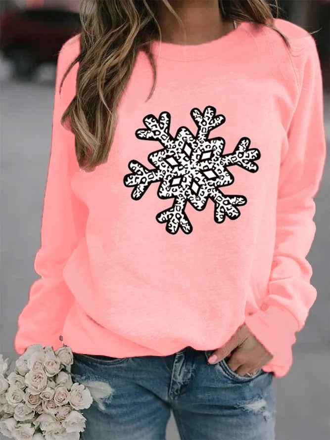 Christmas Creative Letters Printed Crew Neck Sweatshirt