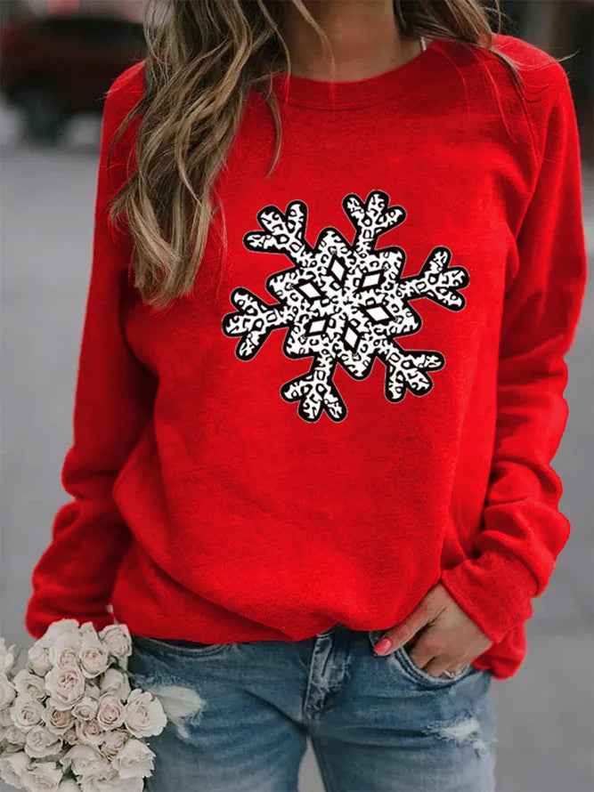 Christmas Creative Letters Printed Crew Neck Sweatshirt