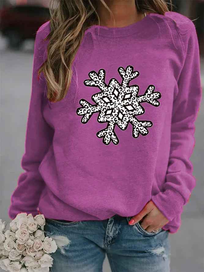 Christmas Creative Letters Printed Crew Neck Sweatshirt