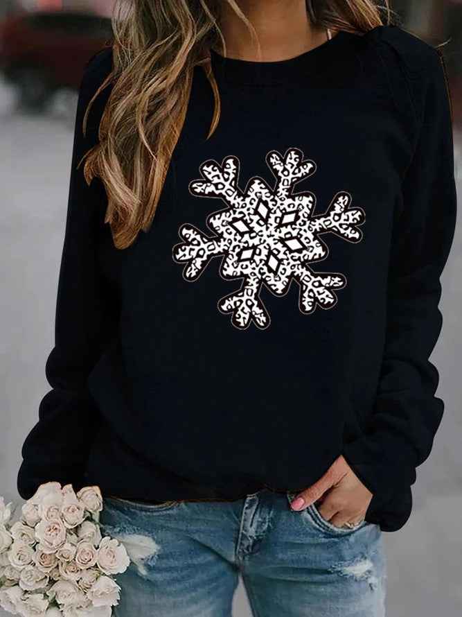 Christmas Creative Letters Printed Crew Neck Sweatshirt
