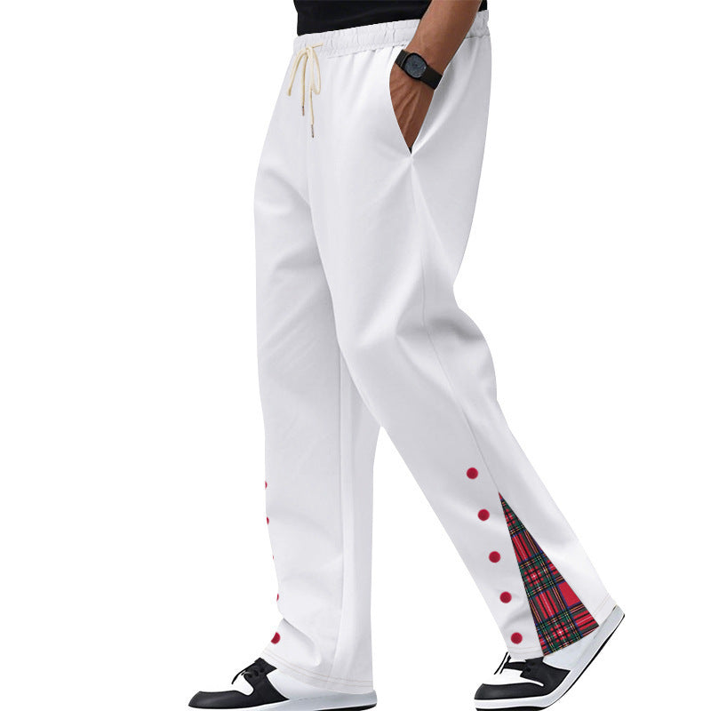 Contrast Color Drawstring No Fly Straight Track Sweatpants SHOPPORA