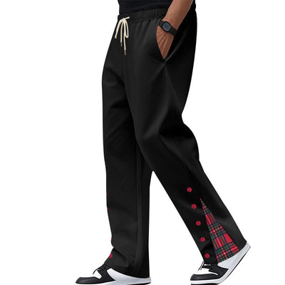 Contrast Color Drawstring No Fly Straight Track Sweatpants SHOPPORA