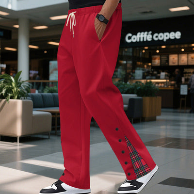 Contrast Color Drawstring No Fly Straight Track Sweatpants SHOPPORA