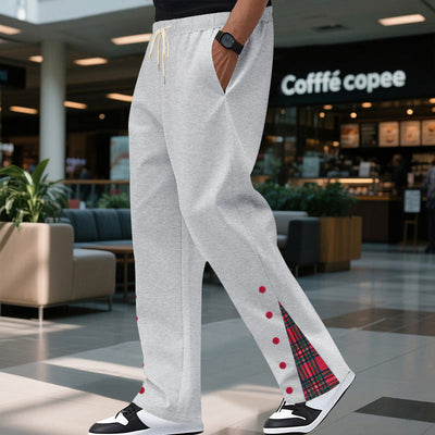 Contrast Color Drawstring No Fly Straight Track Sweatpants SHOPPORA