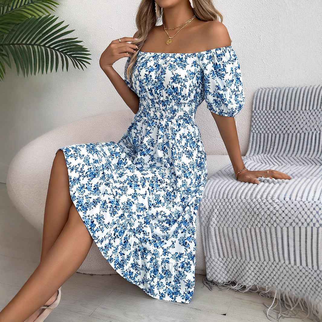Floral Print Square Collar Dress Summer Fashion Ruffles Dresses Women's Clothing