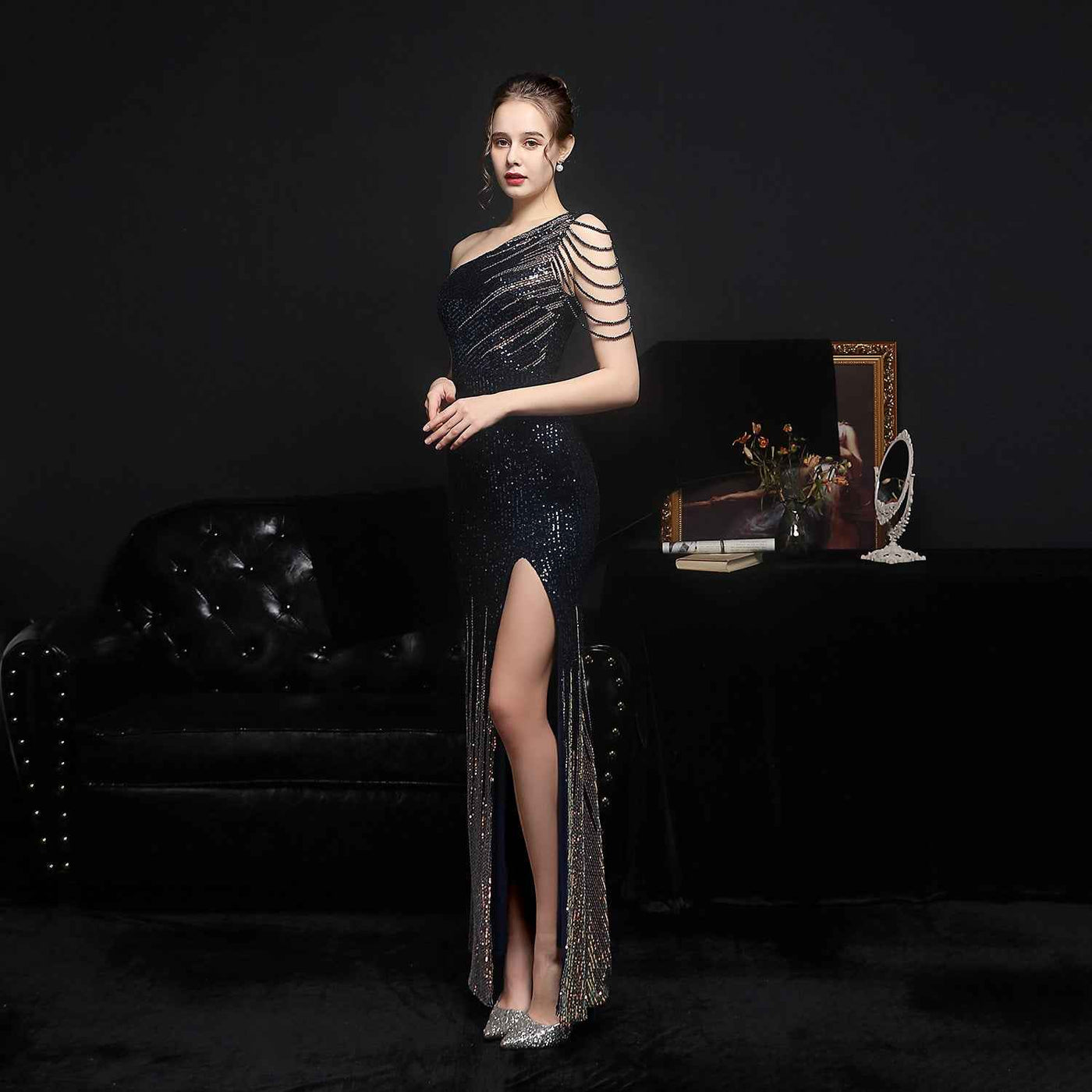 Party Evening Dress Sexy Long Section Was Thin Toast Bride