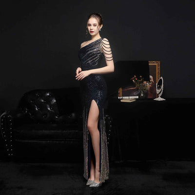 Party Evening Dress Sexy Long Section Was Thin Toast Bride