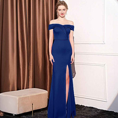 Women's Off-shoulder Slim-fit Elegant Ladies Banquet Dinner Long Fish Tail Skirt