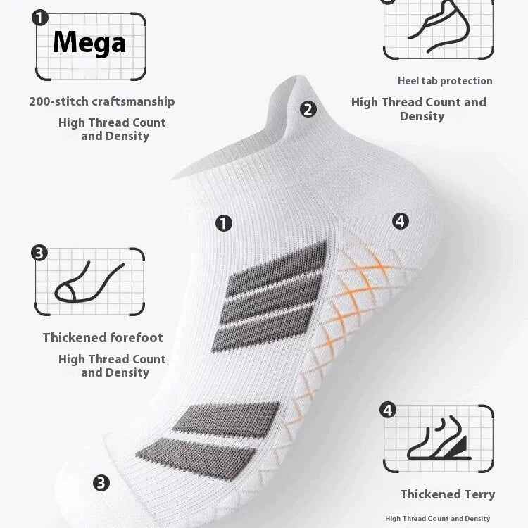 Outdoor Running Basketball Socks Towel Massage Footbed Thickening Sweat-absorbing Men's Socks