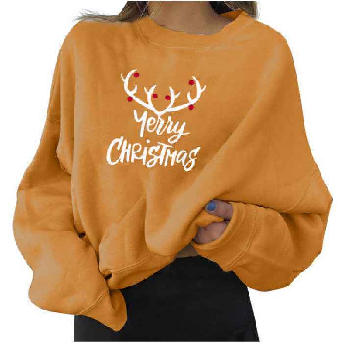 Fashion printed Christmas temperament top