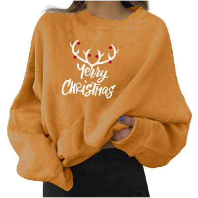 Fashion printed Christmas temperament top