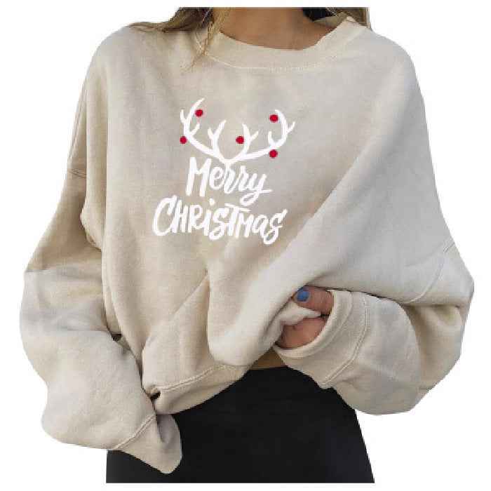 Fashion printed Christmas temperament top
