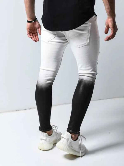 Shredded stretch skinny jeans