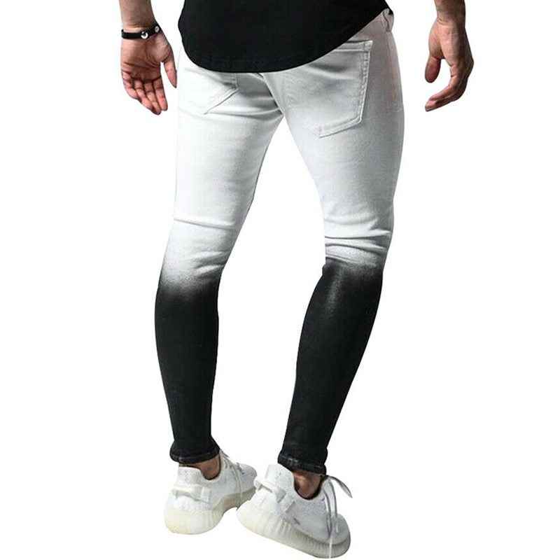 Shredded stretch skinny jeans
