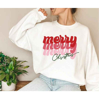 Christmas Creative Merry Christmas Letter Print Top
