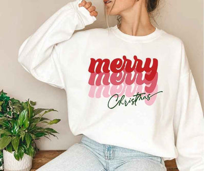 Christmas Creative Merry Christmas Letter Print Top