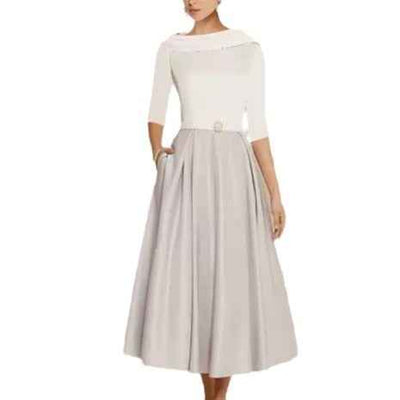 Formal Banquet Temperament Formal Daily Style Off-shoulder Half Sleeve Dress