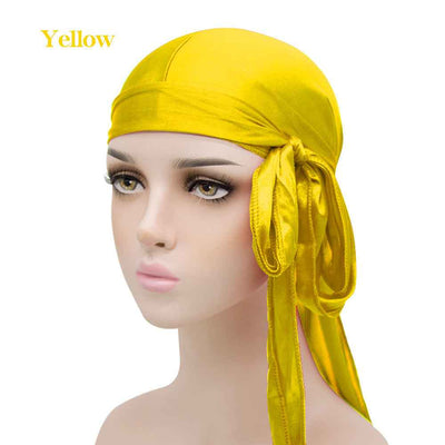 Imitation Silk Long Tail Turban Hat Silk Pirate Hat