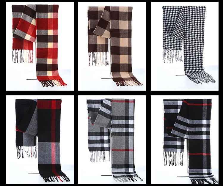 Cashmere warm fashion plaid ladies bib