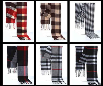 Cashmere warm fashion plaid ladies bib