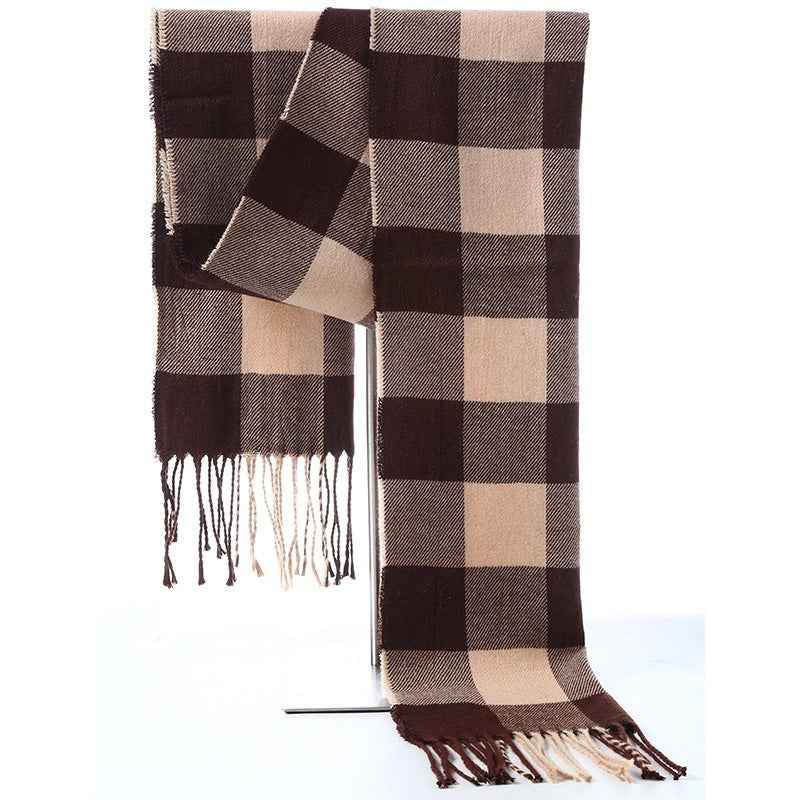 Cashmere warm fashion plaid ladies bib