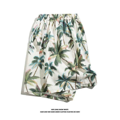 Summer Ice Silk Thin Floral Loose Straight Fashion Brand Casual Home Five-point Quick-drying Shorts