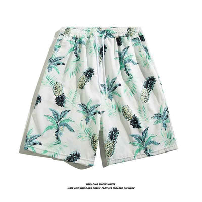 Summer Ice Silk Thin Floral Loose Straight Fashion Brand Casual Home Five-point Quick-drying Shorts