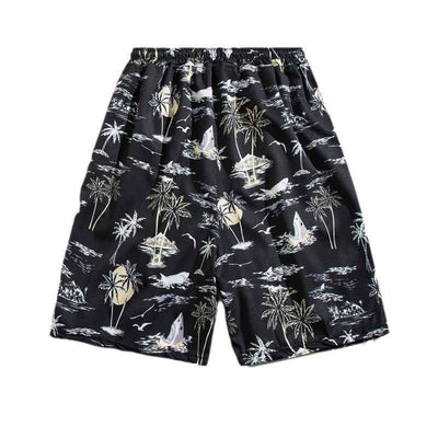 Summer Ice Silk Thin Floral Loose Straight Fashion Brand Casual Home Five-point Quick-drying Shorts