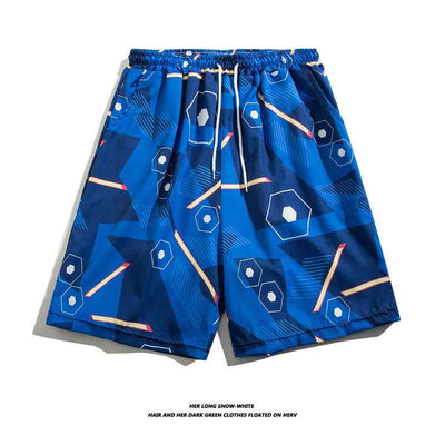 Summer Ice Silk Thin Floral Loose Straight Fashion Brand Casual Home Five-point Quick-drying Shorts