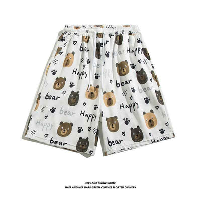 Summer Ice Silk Thin Floral Loose Straight Fashion Brand Casual Home Five-point Quick-drying Shorts