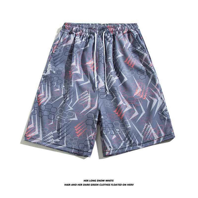 Summer Ice Silk Thin Floral Loose Straight Fashion Brand Casual Home Five-point Quick-drying Shorts