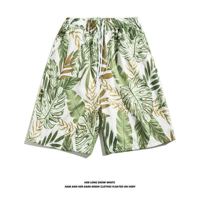 Summer Ice Silk Thin Floral Loose Straight Fashion Brand Casual Home Five-point Quick-drying Shorts
