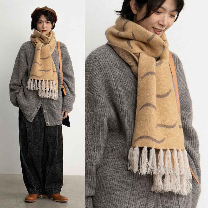 Corn Ginger Zebra Thick Scarf