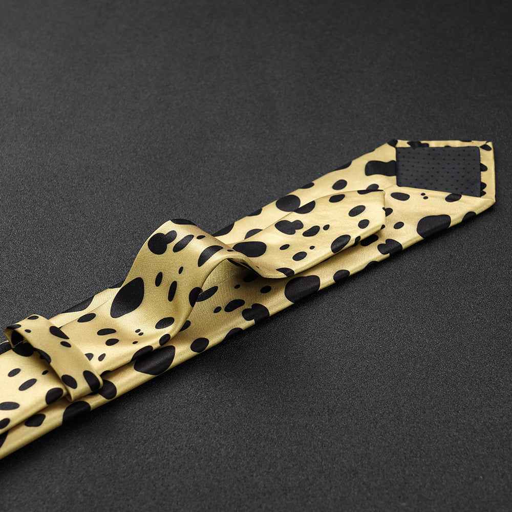 Men's Polyester Yellow Spotted Tie
