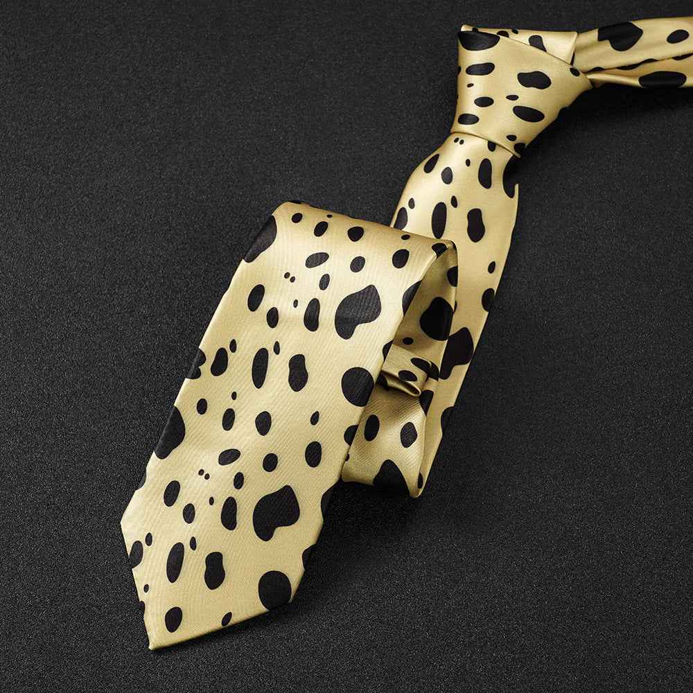 Men's Polyester Yellow Spotted Tie