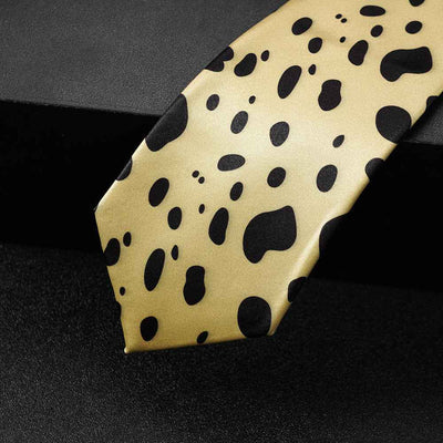 Men's Polyester Yellow Spotted Tie