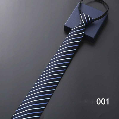Men's Business Formal Striped Zip Tie