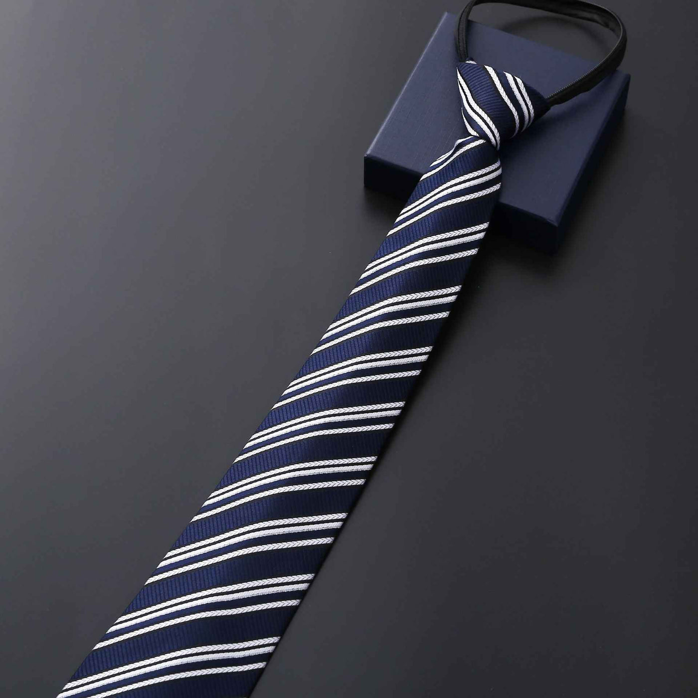 Men's Business Formal Striped Zip Tie