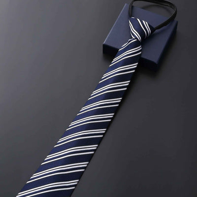 Men's Business Formal Striped Zip Tie