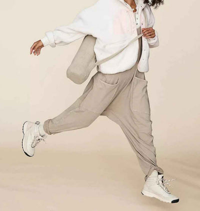 Summer Women's Loose Sleeveless Jumpsuits Spaghetti Strap Long Pant Romper Jumpsuit With Pockets Zipper