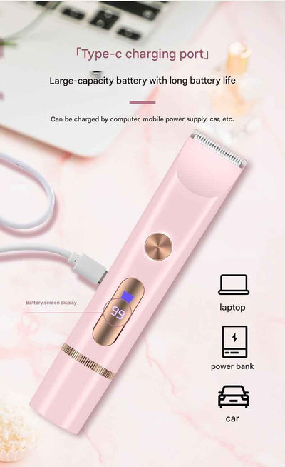 Women's Hair Trimmer, Baby Hair Clipper, Women's Pubic Hair Trimmer, Hair Removal Device, Dry And Wet Use