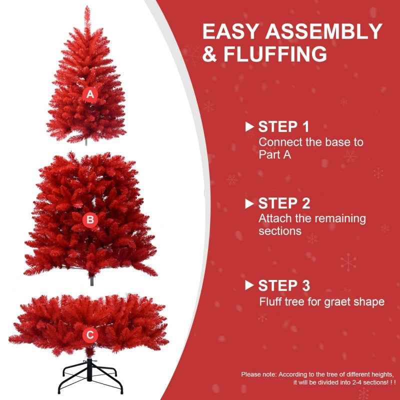 PVC Christmas Tree, Christmas Decorations, Red
