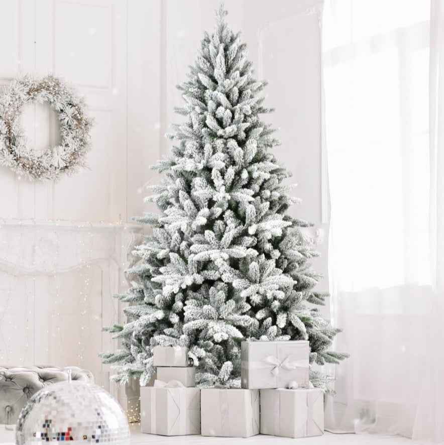 White Christmas Treemixed Flocked Tree